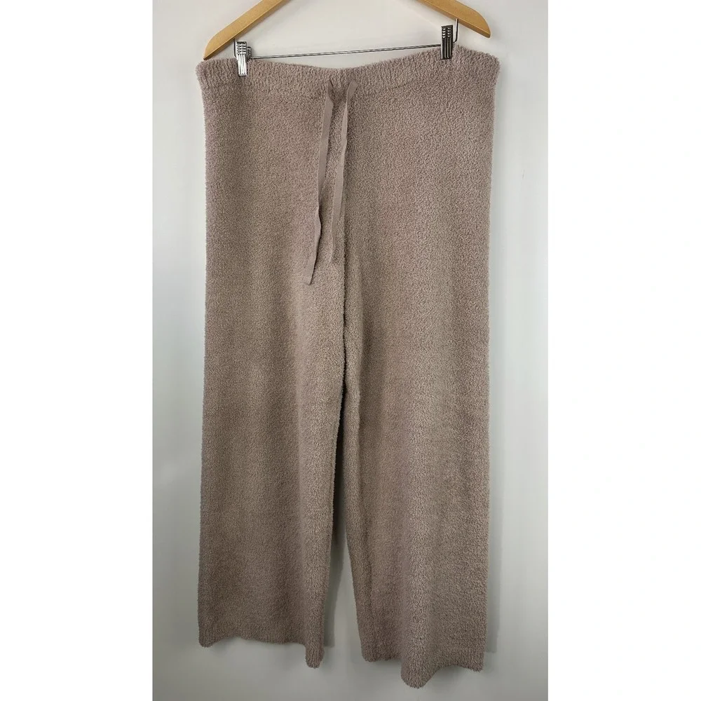 Softies Cozy Teddy Reverse Seam Crew Neck LS Top Pants Lounge Set Brown Size XL - Picture 14 of 16